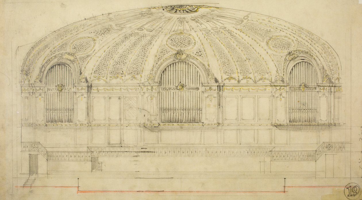 Orchestra Hall, Chicago, Illinois, Section, 1904 - Daniel Burnham