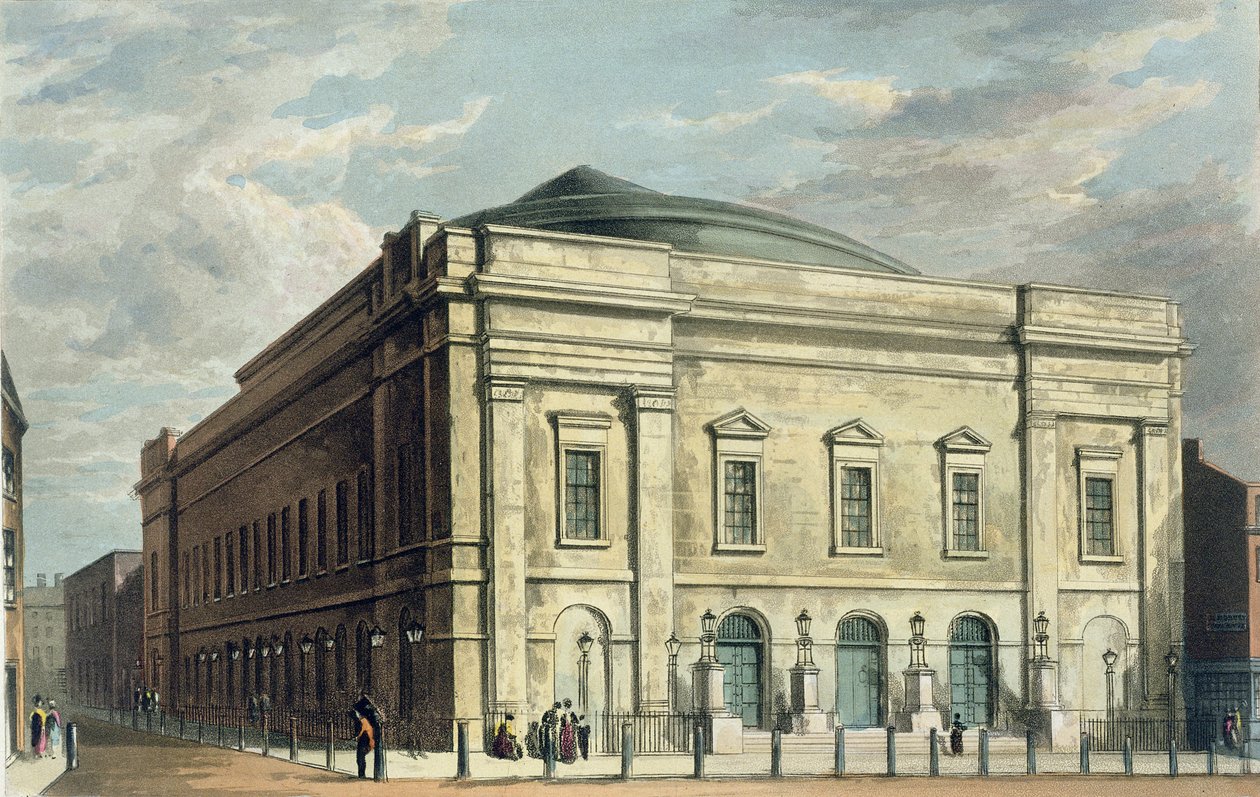Théâtre Royal, Drury Lane, à Londres, conçu par Benjamin Wyatt en 1812, 1826 - Daniel Havell