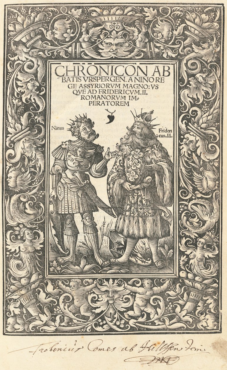 Chronicon Abbatis Urspergen - Daniel Hopfer and Burchardus Biberacensis, Provost of Ursperg