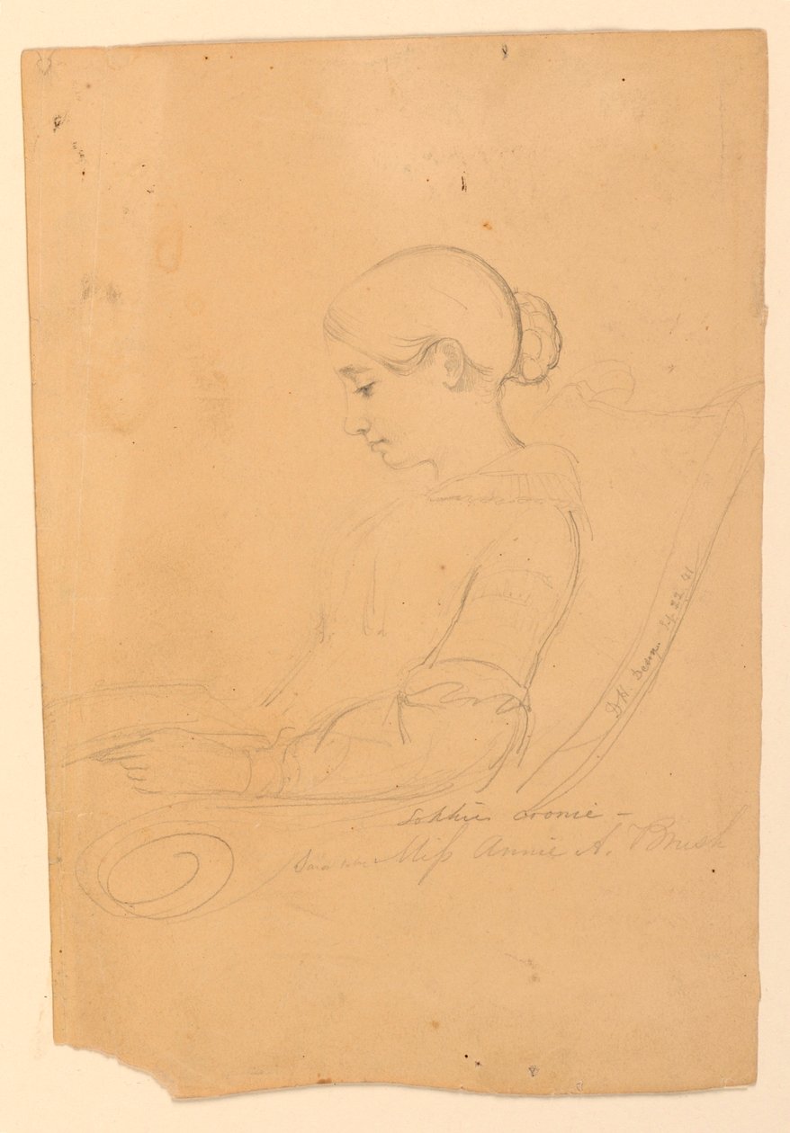Dessin, Annie A. Brush, assise, 22 septembre 1841 - Daniel Huntington