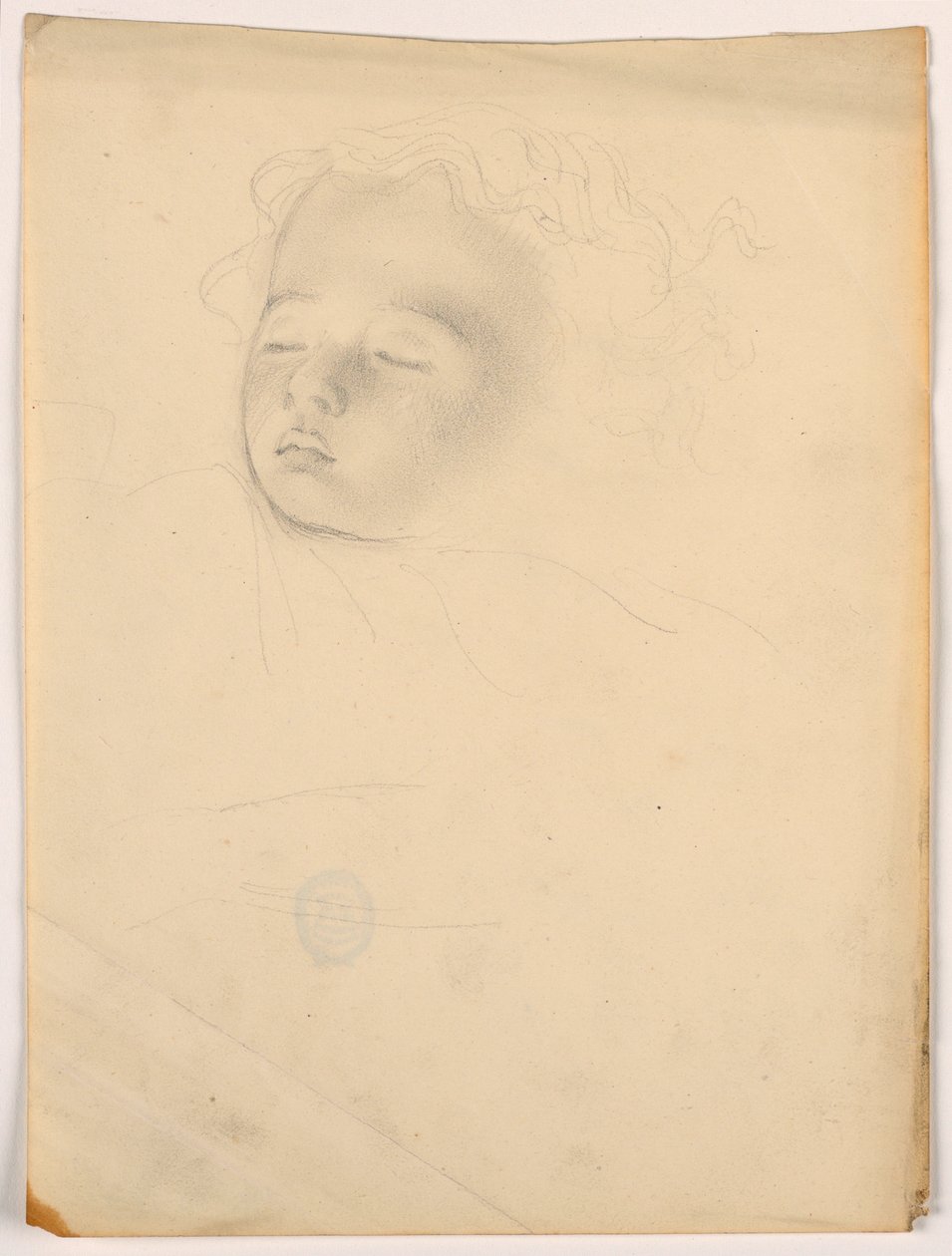 Dessin, enfant endormi, 1840-45 - Daniel Huntington