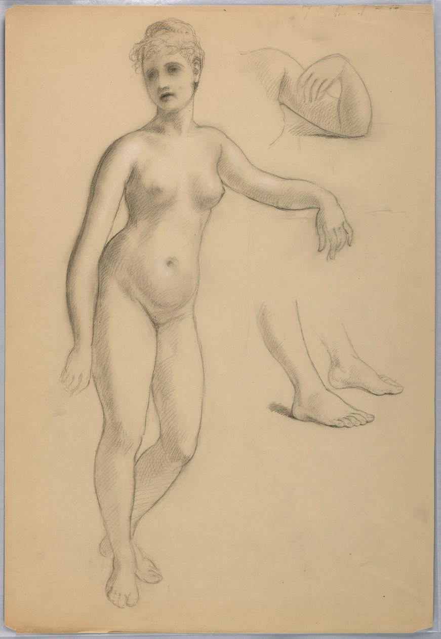 Dessin, Nu féminin debout, septembre, 1860-70 - Daniel Huntington