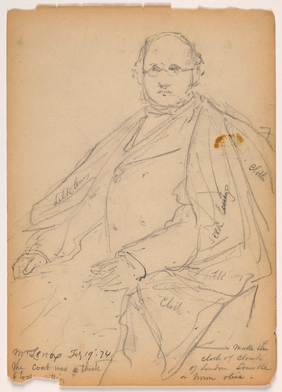 Dessin, James Lenox assis, 19 février 1874 - Daniel Huntington