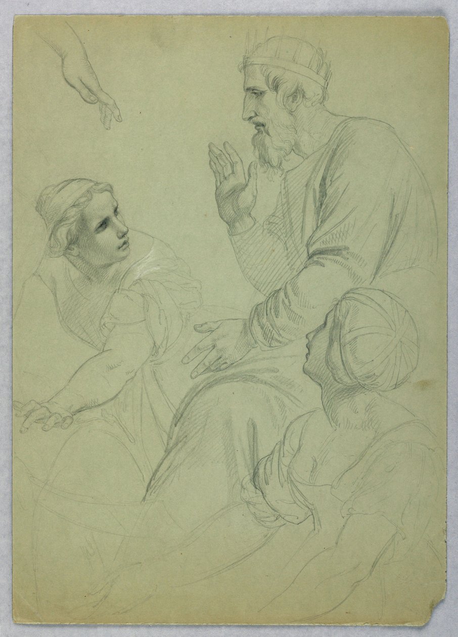 Dessin, Roi et deux femmes, Separ, vers 1845 - Daniel Huntington