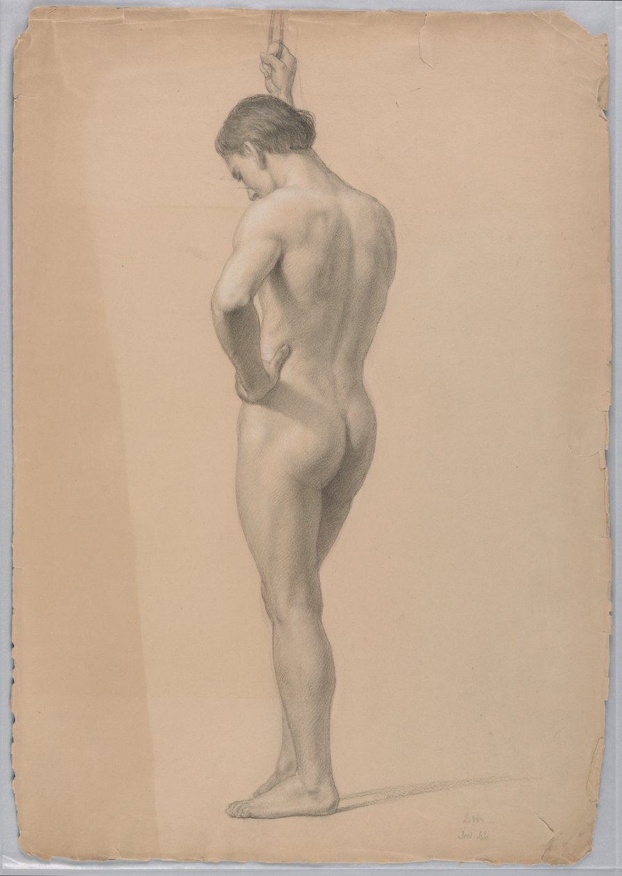 Dessin, Nu masculin debout, novembre 1866 - Daniel Huntington