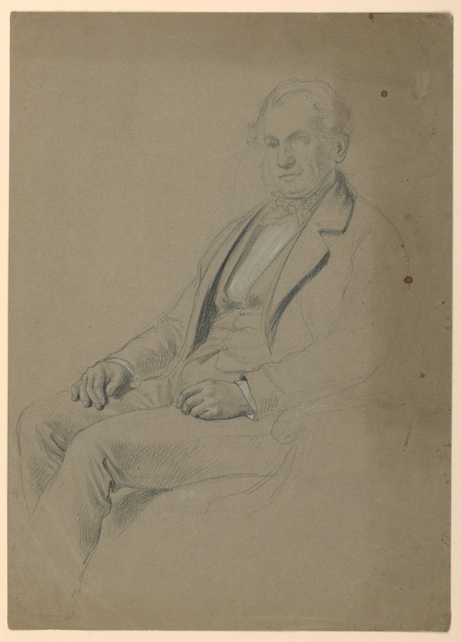 Dessin, homme assis, 1860 - Daniel Huntington