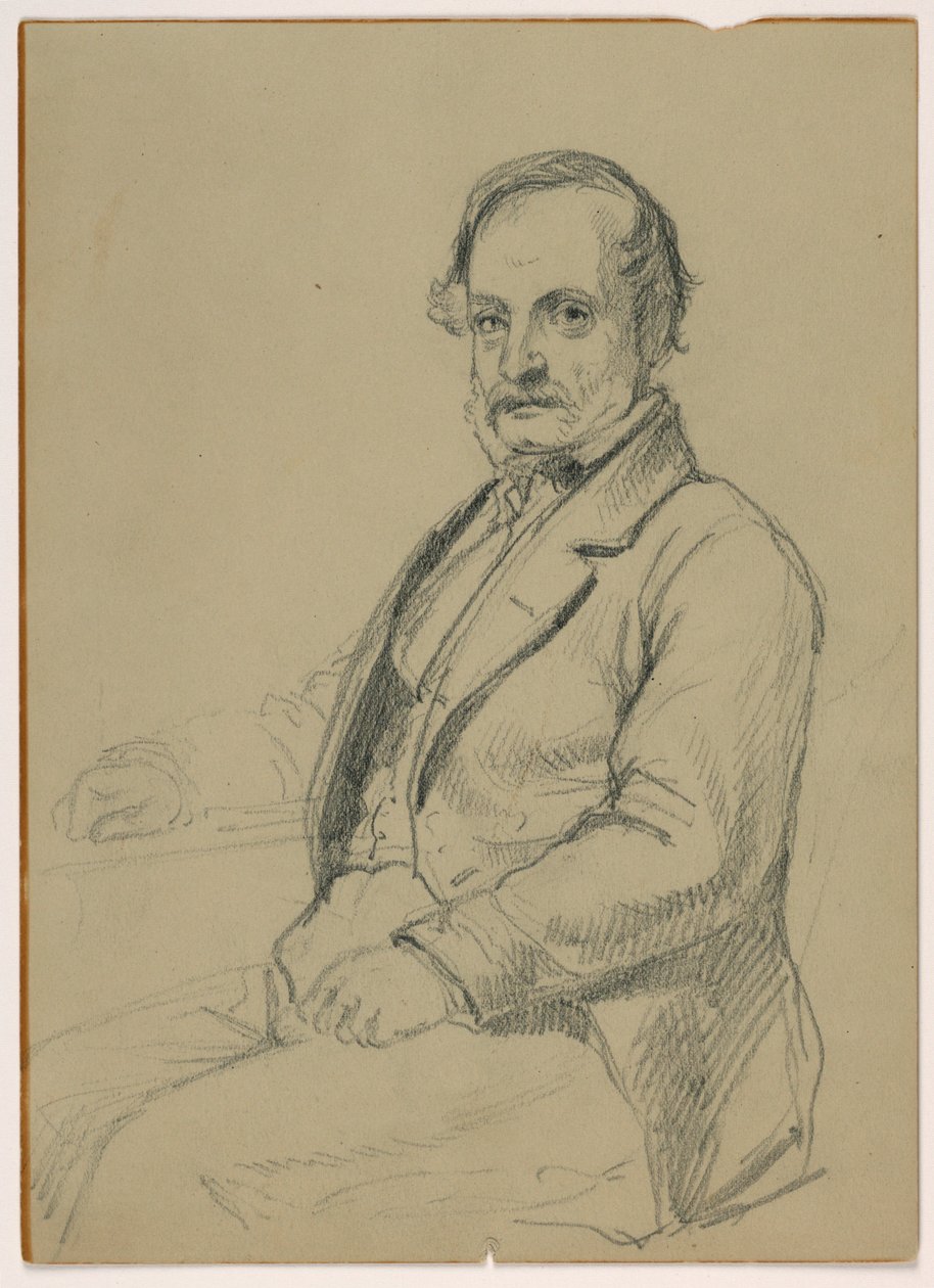 Dessin, homme assis, vers 1860 - Daniel Huntington