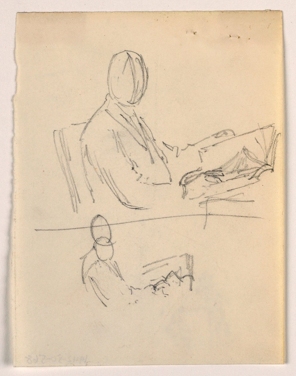 Dessin, homme assis avec un livre, 1879-86 - Daniel Huntington