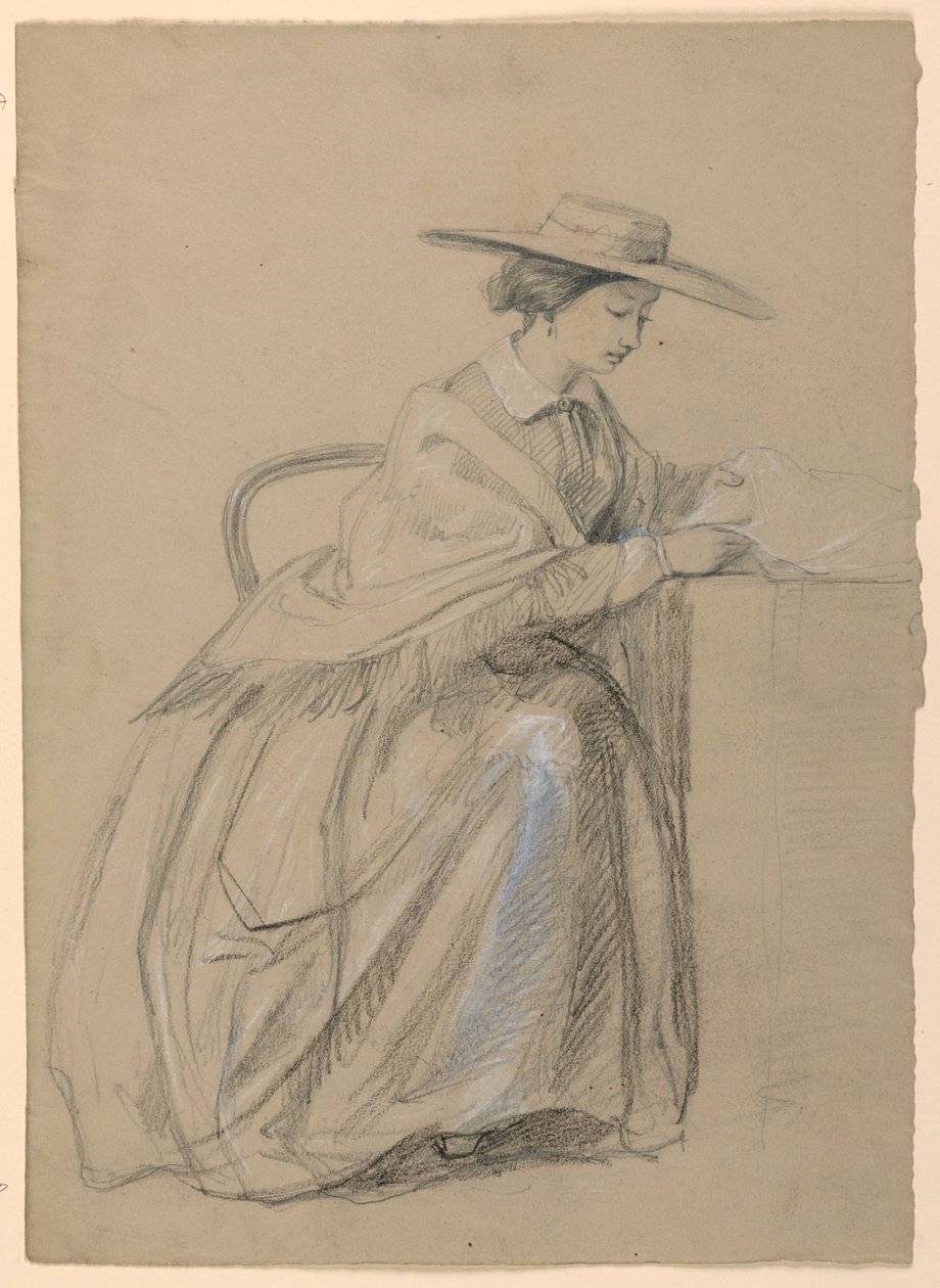 Dessin, Mme Sheppard Gandy assise, 1859 - Daniel Huntington