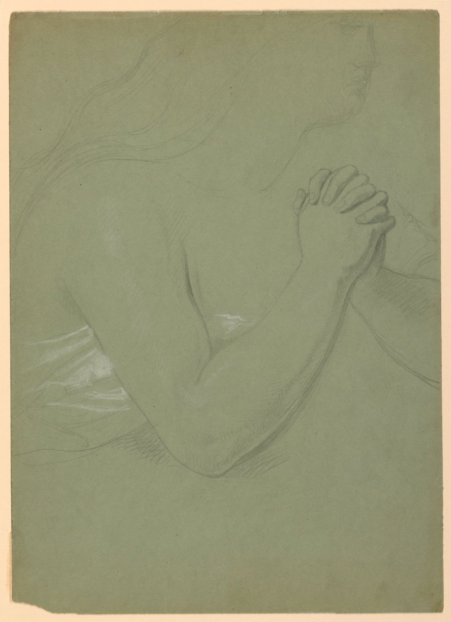 Dessin, étude pour "Une Madeleine", F, 1852 - Daniel Huntington