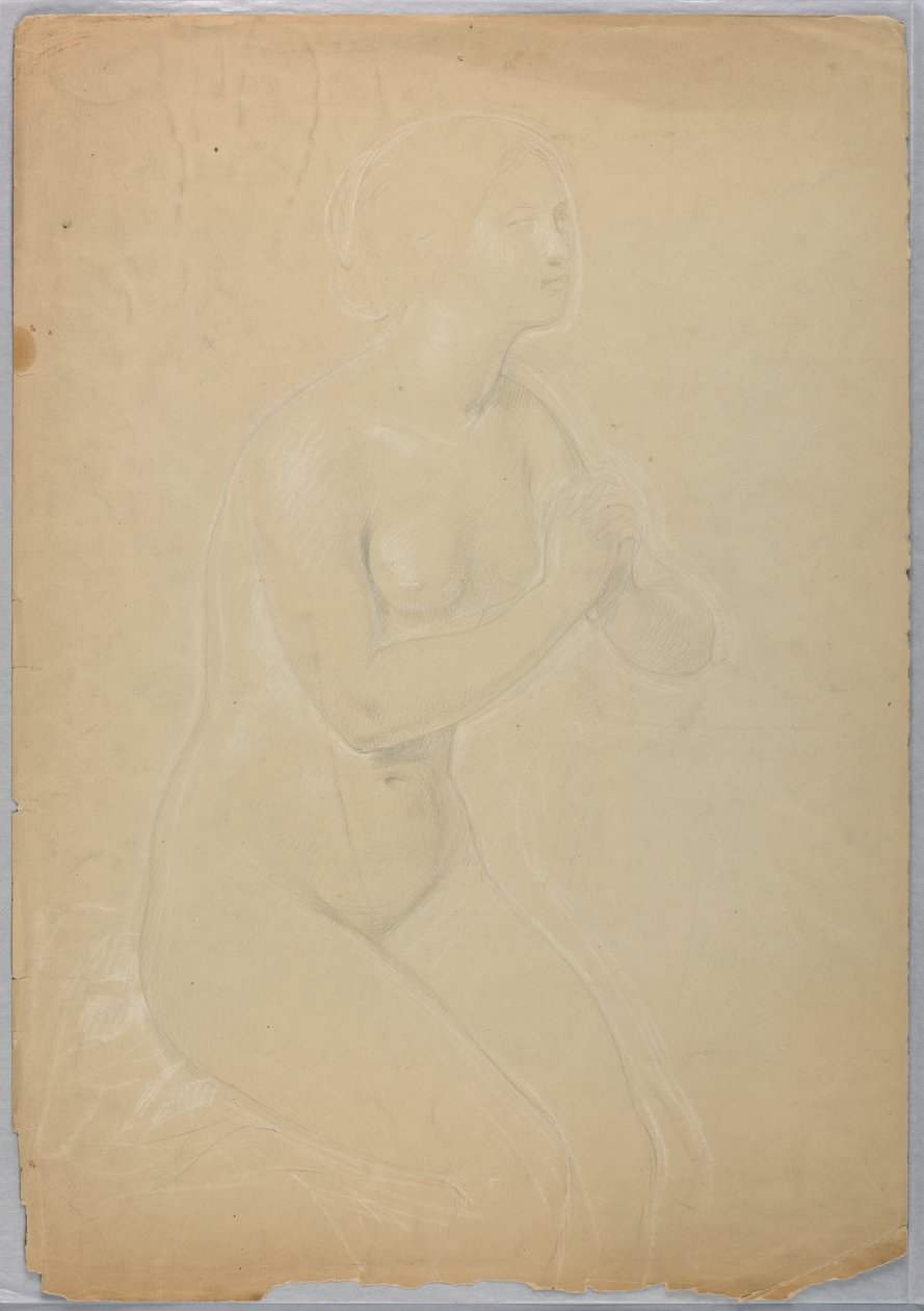Dessin, étude pour "Une Madeleine", F, 1852 - Daniel Huntington