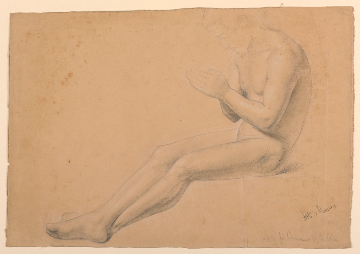 Dessin, étude pour la "Communion des malades", 1844-45 - Daniel Huntington