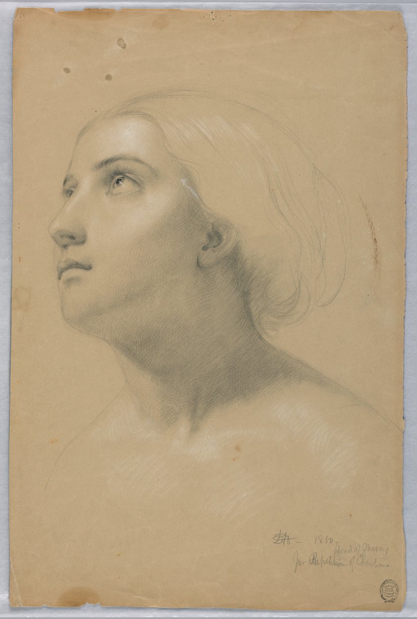Dessin, étude pour le double de "Christiana" et étude pour "Mercy", mars 1850 - Daniel Huntington