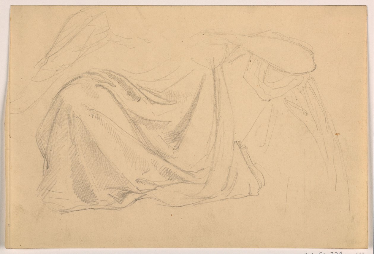 Dessin, étude pour "Justice et Paix :, draperie, 1878-86 - Daniel Huntington