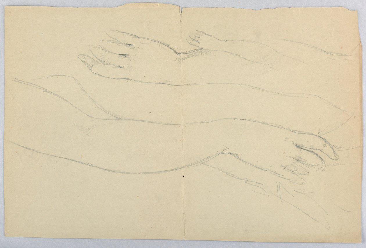 Dessin, étude pour " Martha Washing ", 20 décembre 1878 - Daniel Huntington
