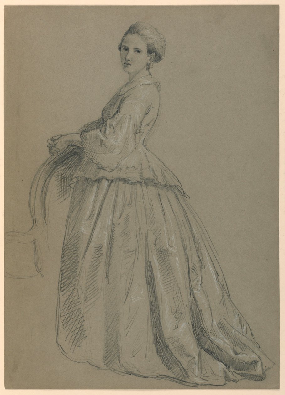 Dessin, étude pour la "Réception de Martha Washington", 1860 - Daniel Huntington