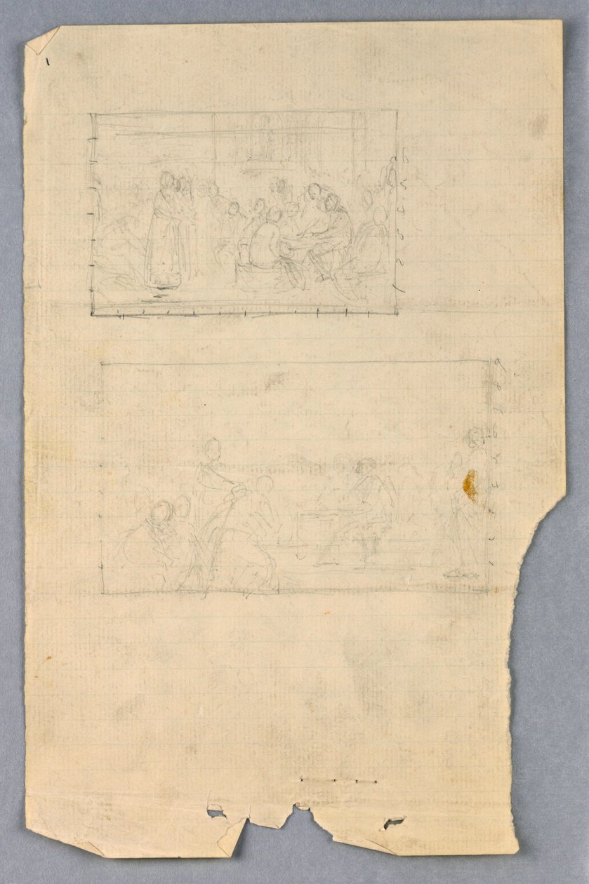 Dessin, étude pour le "Groupe scientifique", 1858 - Daniel Huntington