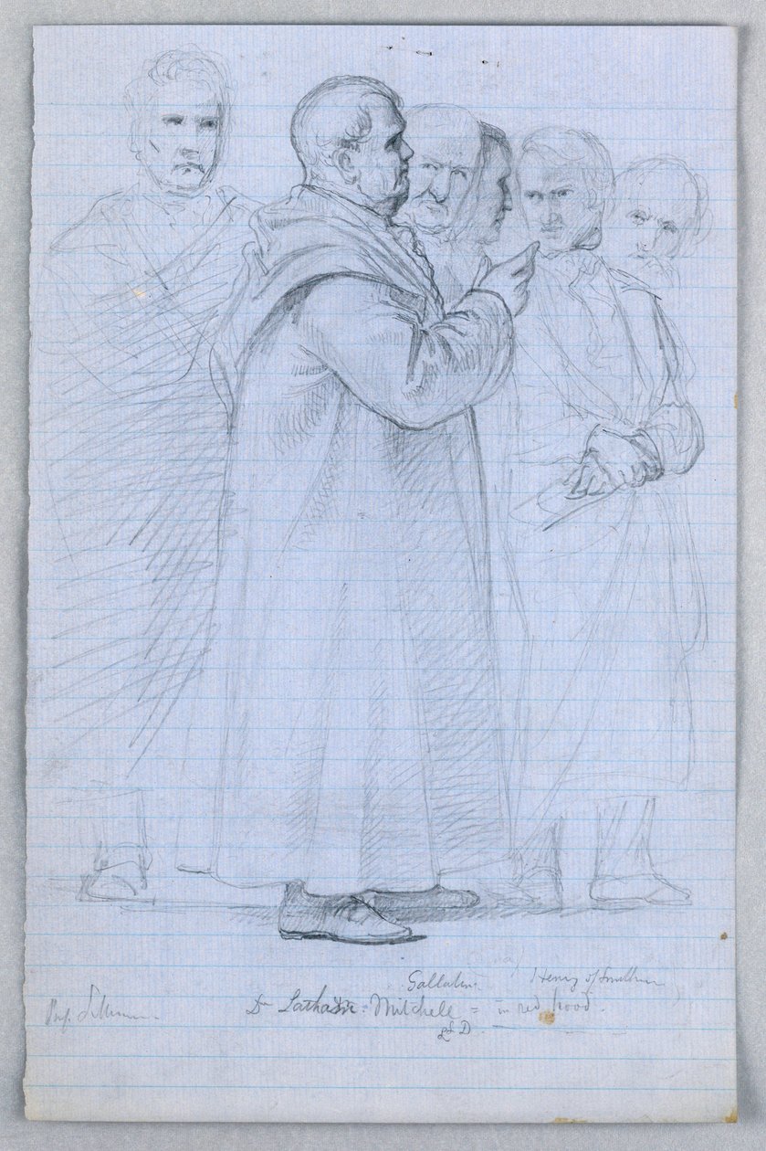 Dessin, étude pour le "Groupe scientifique", 1858 - Daniel Huntington