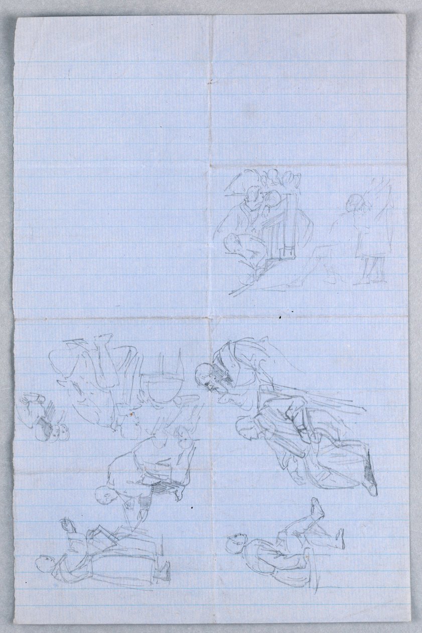 Dessin, étude pour le "Groupe scientifique", 1858 - Daniel Huntington