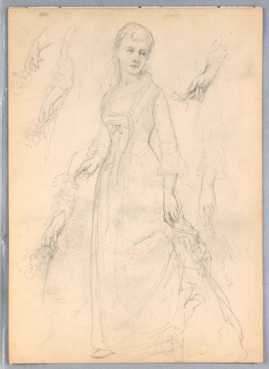 Dessin, étude pour "Titian Showing", 1872 - Daniel Huntington