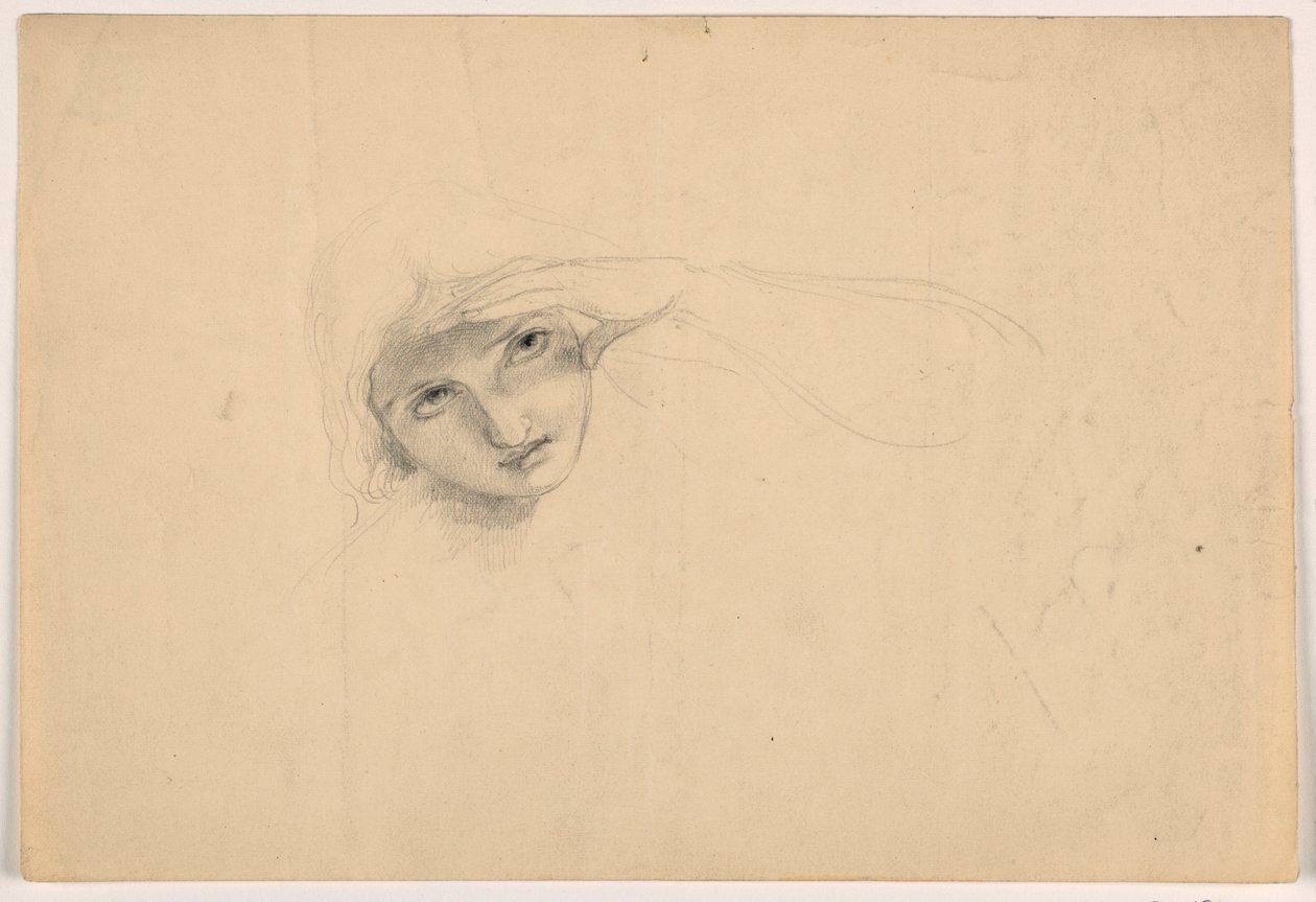Dessin, femme se protégeant les yeux, vers 1844 - Daniel Huntington