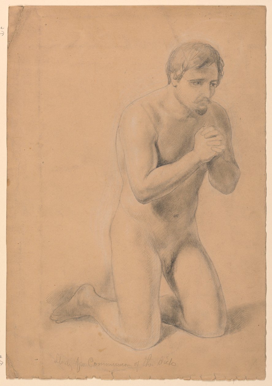 Figure masculine nue, étude pour "Communion des malades" - Daniel Huntington