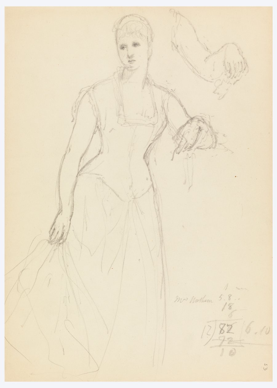 Esquisse pour un portrait de Bella Worsham - Daniel Huntington