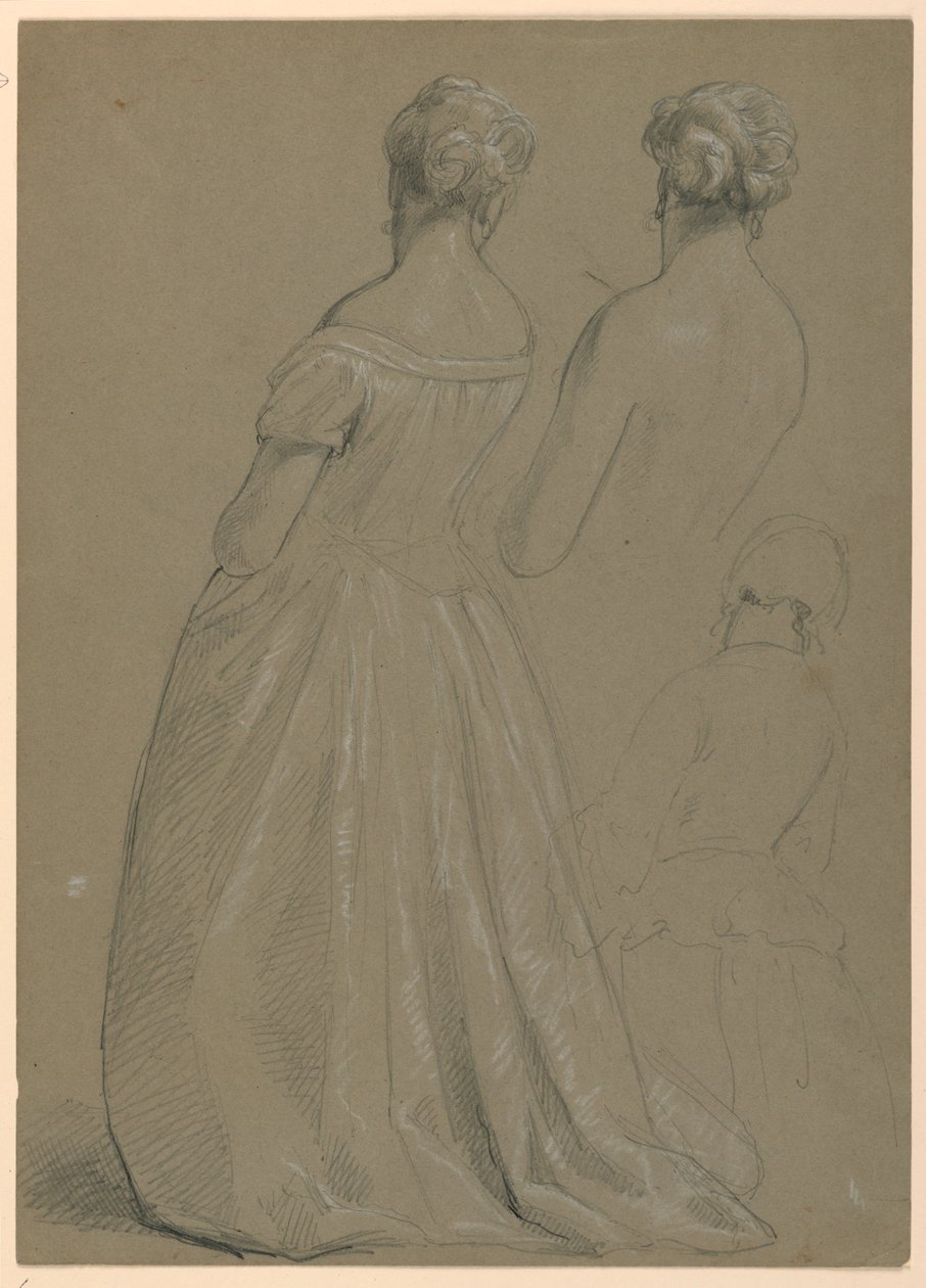 Études de femme debout pour "La Cour Républicaine" (Jour de réception de Lady Washington) - Daniel Huntington