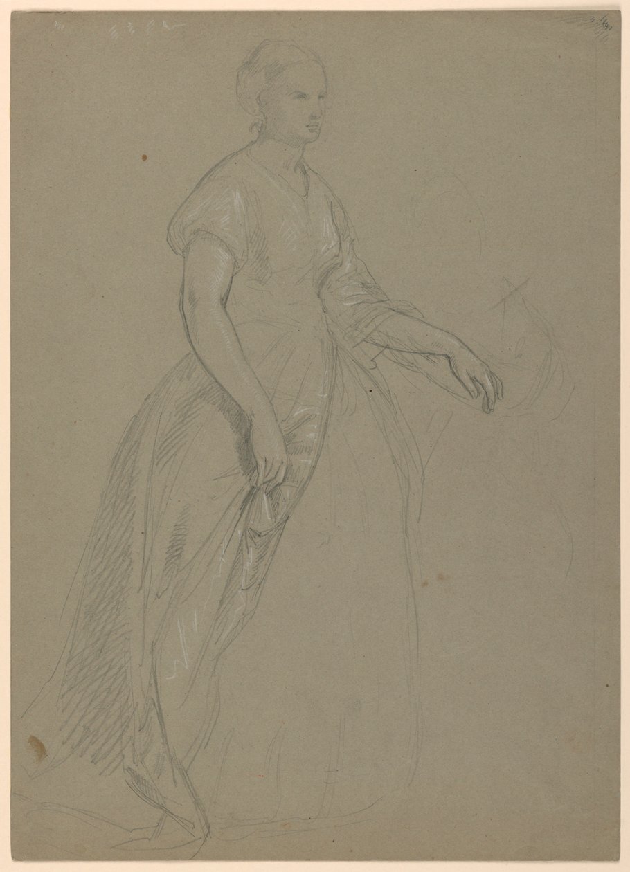 Étude de femme debout pour "La Cour Républicaine" (Jour de réception de Lady Washington) - Daniel Huntington