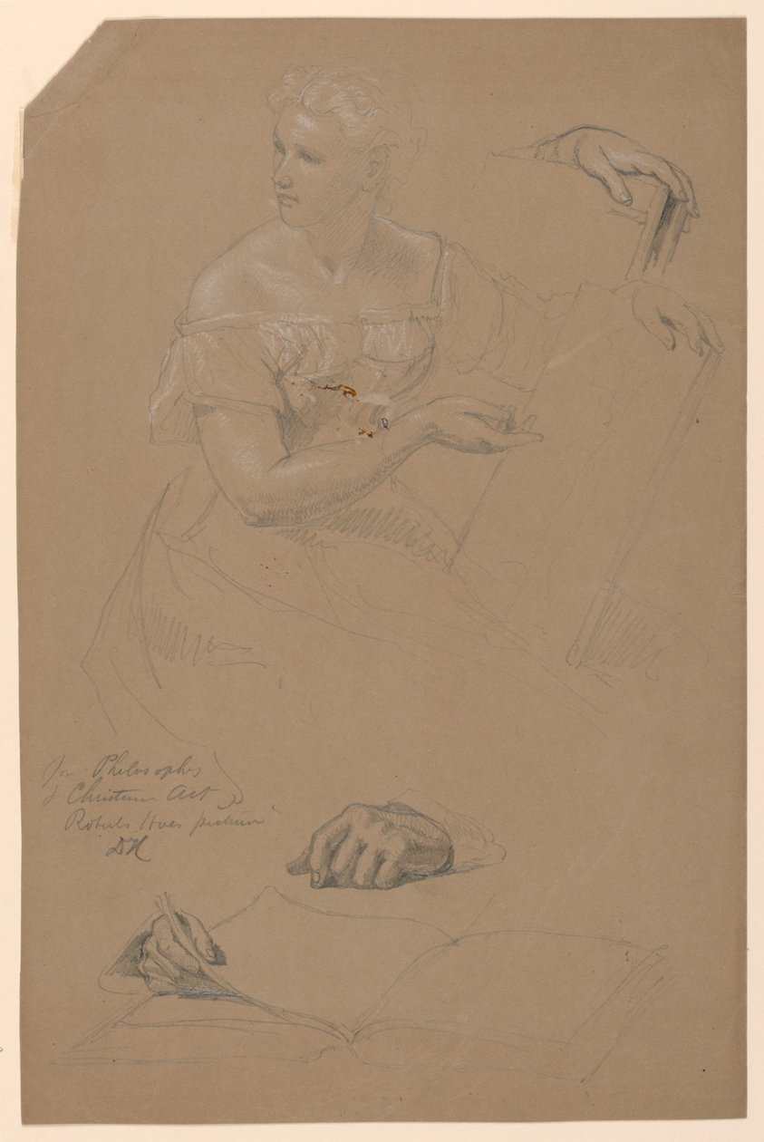 Étude de femme pour "Philosophie et Art chrétien" - Daniel Huntington