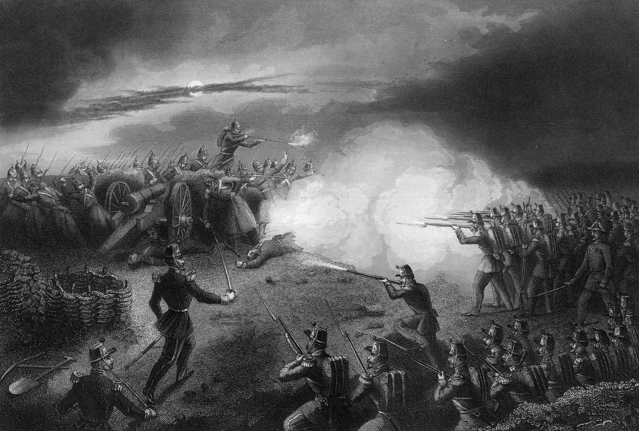 Attaque et repousse des Russes, devant Sébastopol, Guerre de Crimée, 1857 - Daniel John Pound
