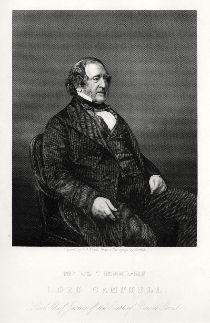 John Campbell, 1er Baron Campbell, homme politique et avocat libéral britannique, vers 1880 - Daniel John Pound
