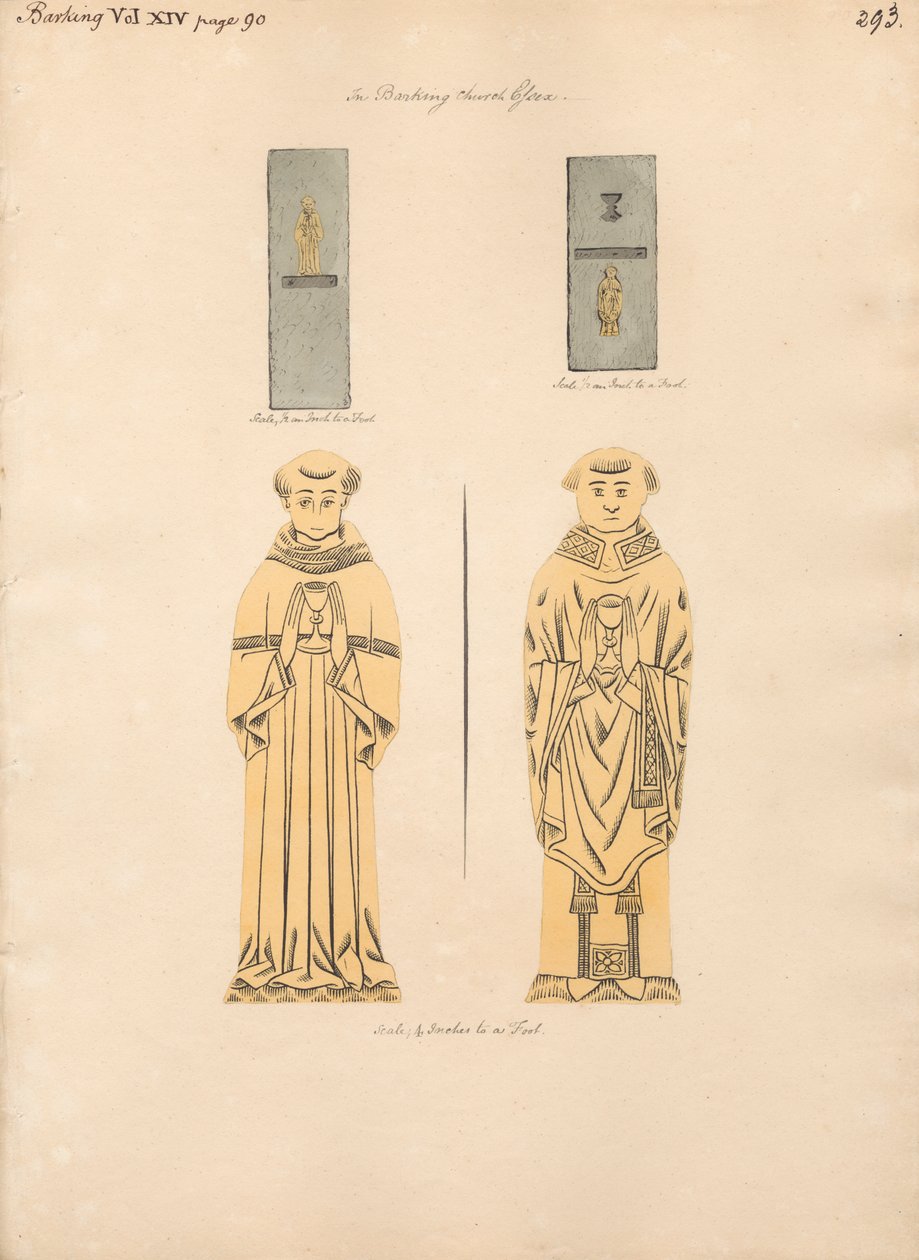 Plaque de laiton pour deux clercs non identifiés, de l