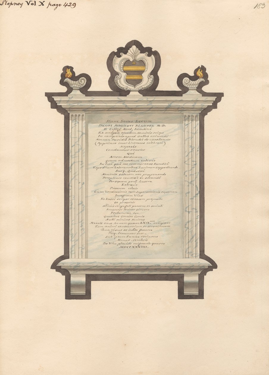 Mémorial à Jacob Augustus Blondel de l