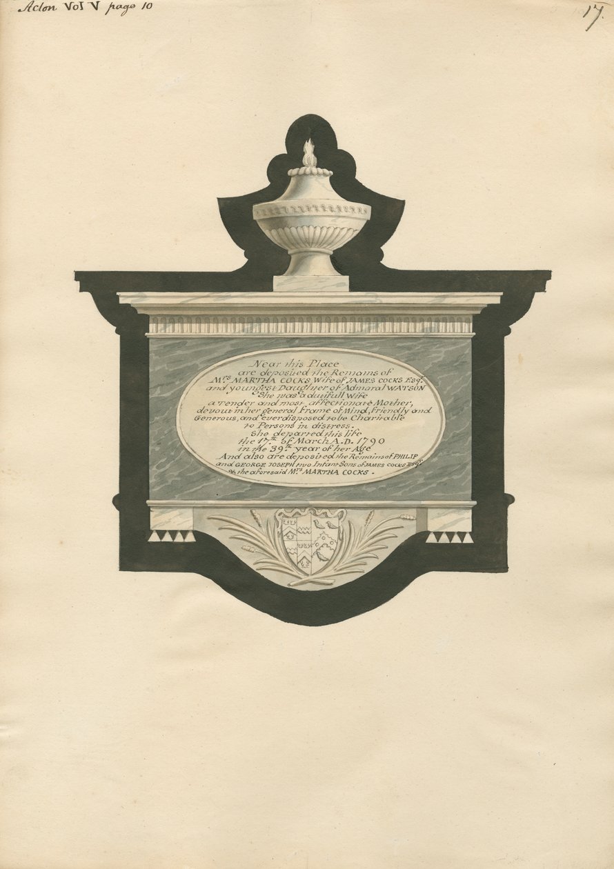 Mémorial à Martha, Philip et George Joseph Cocks de l