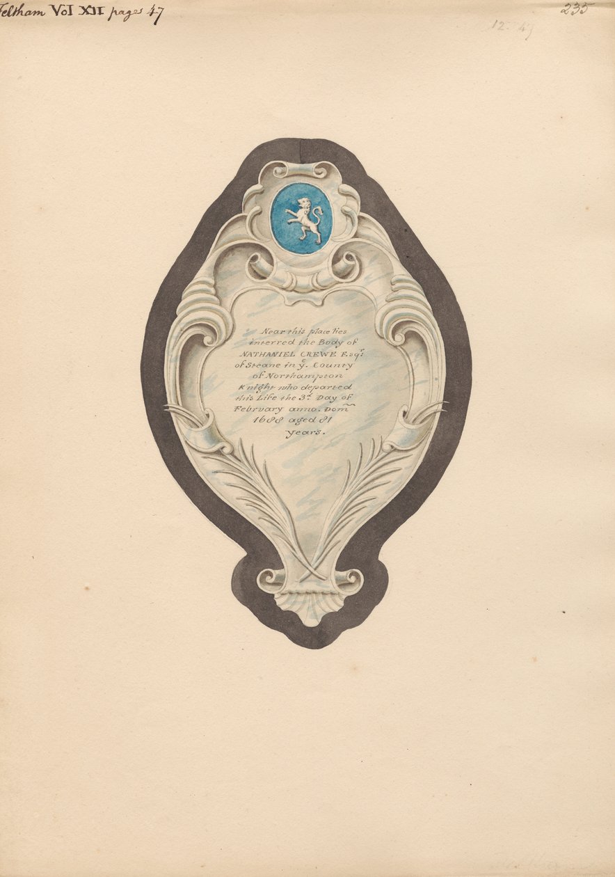 Mémorial à Nathaniel Crewe de l