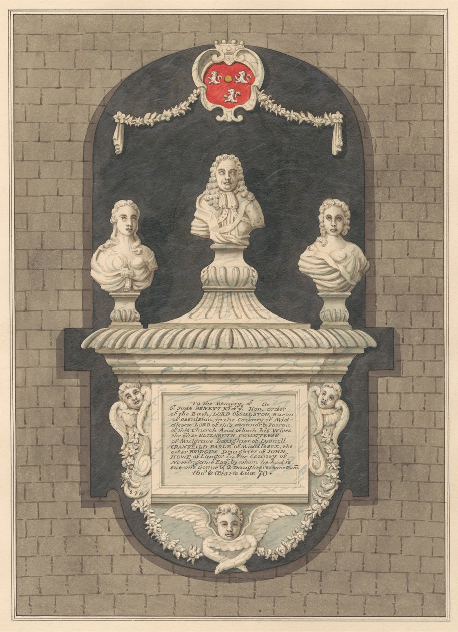 Mémorial à Sir John Benett et ses épouses Elizabeth et Bridget de l