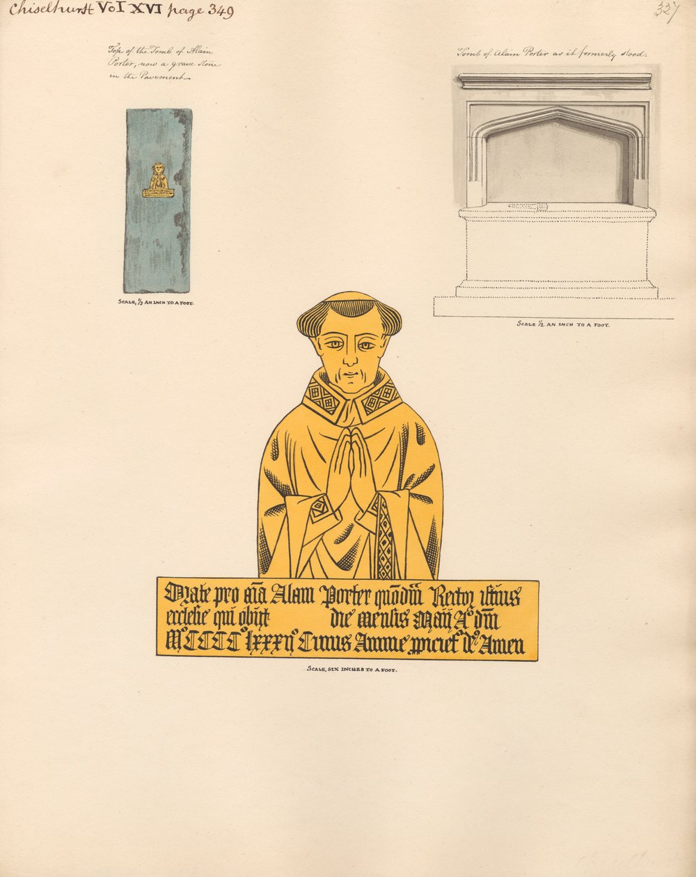 Tombe et plaque de cuivre d