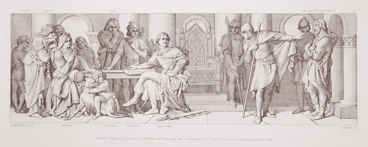 La Captivité de Harold annoncée à Guillaume de Normandie, qui est informé que Guy de Ponthieu demande une rançon pour lui, de 