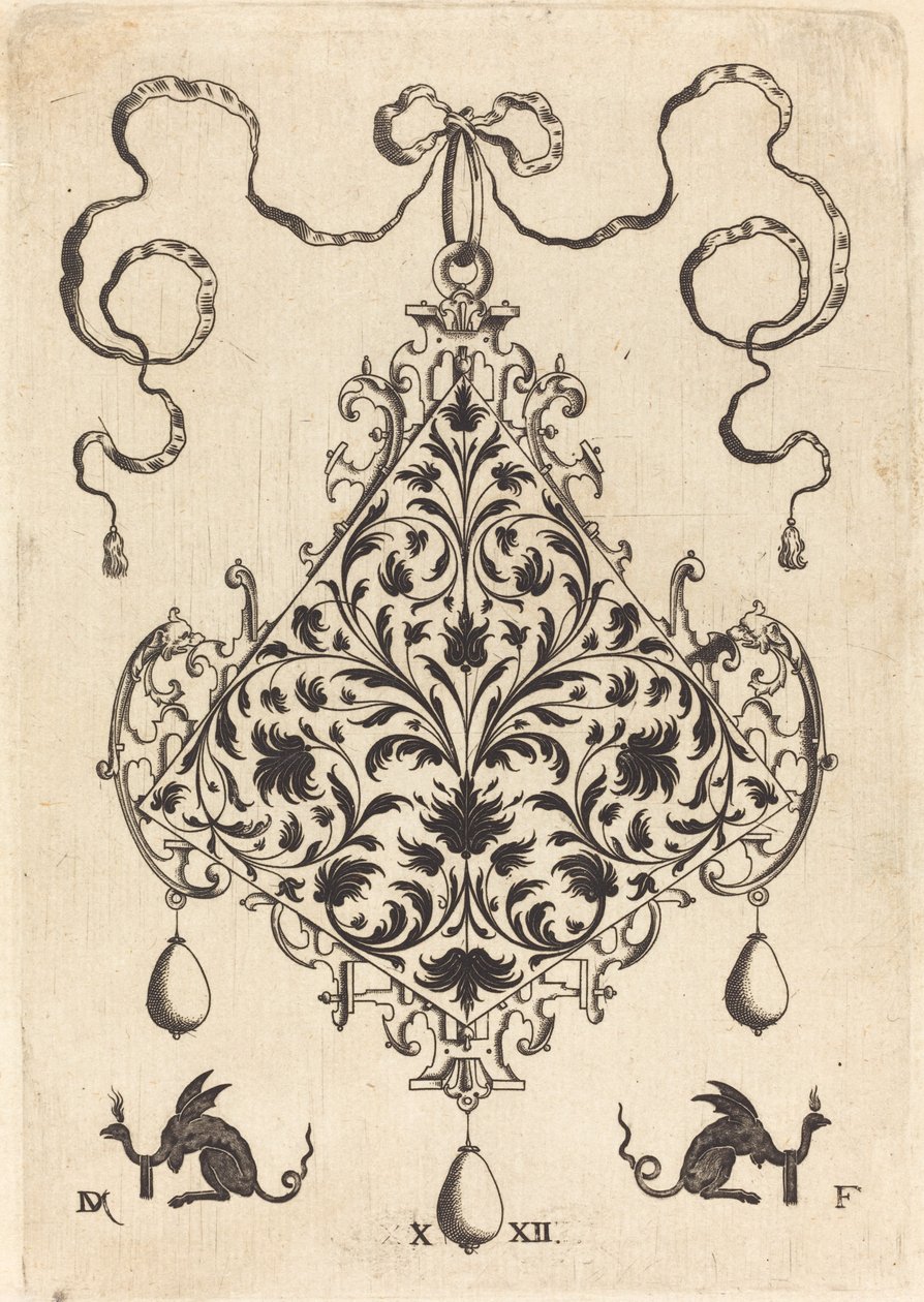 Grand pendentif, motif de feuillage ornemental - Daniel Mignot