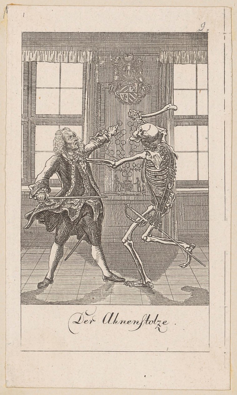 Fier de ses ancêtres, planche 9 de la série « La Danse de la mort » - Daniel Nikolaus Chodowiecki