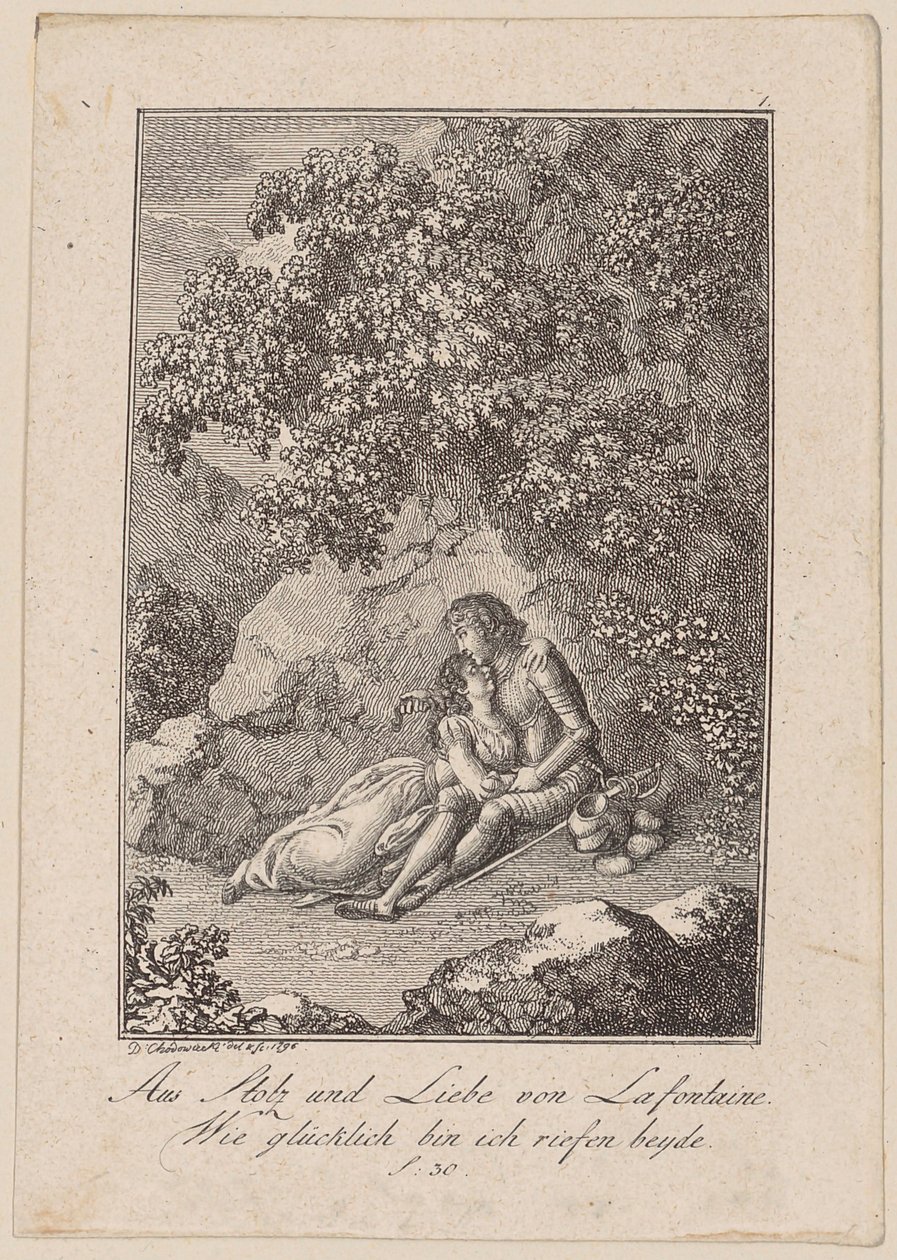 Tiré de Orgueil et amour de Lafontaine - Daniel Nikolaus Chodowiecki