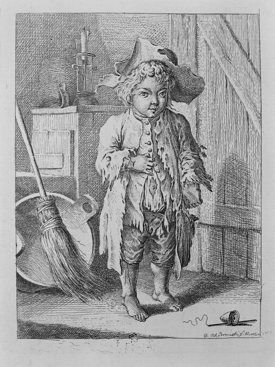 Un jeune mendiant près de la porte - Daniel Nikolaus Chodowiecki