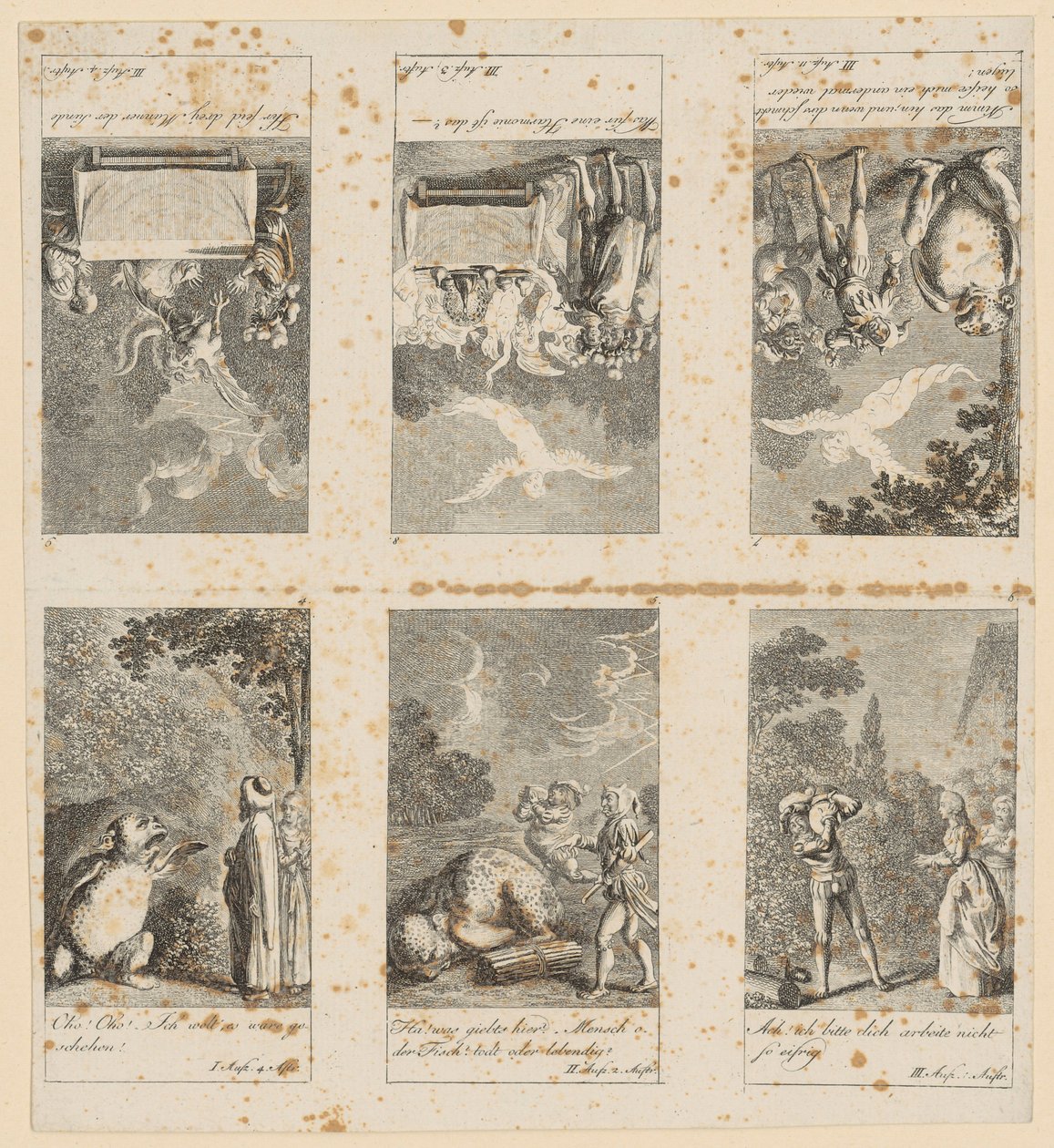 Feuilles 4-9 pour « La Tempête » de Shakespeare - Daniel Nikolaus Chodowiecki