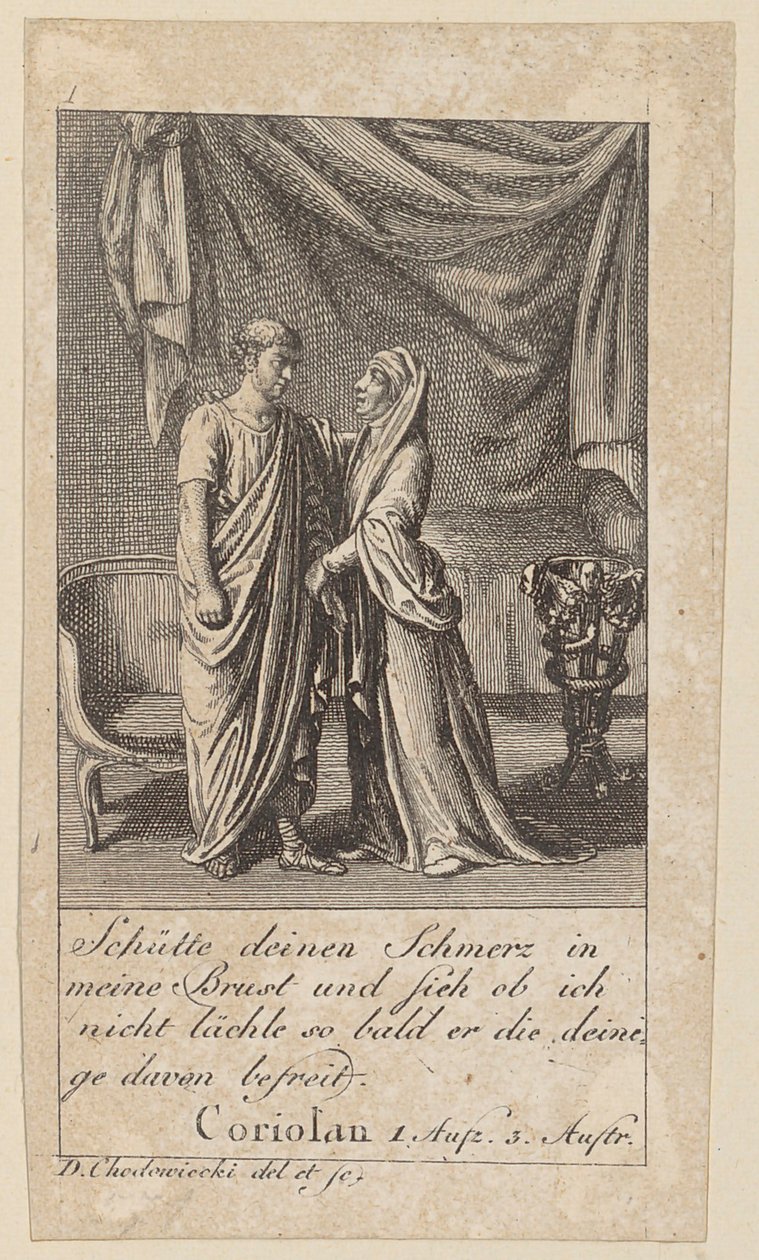 Planche 1 pour le « Coriolan » de Shakespeare - Daniel Nikolaus Chodowiecki
