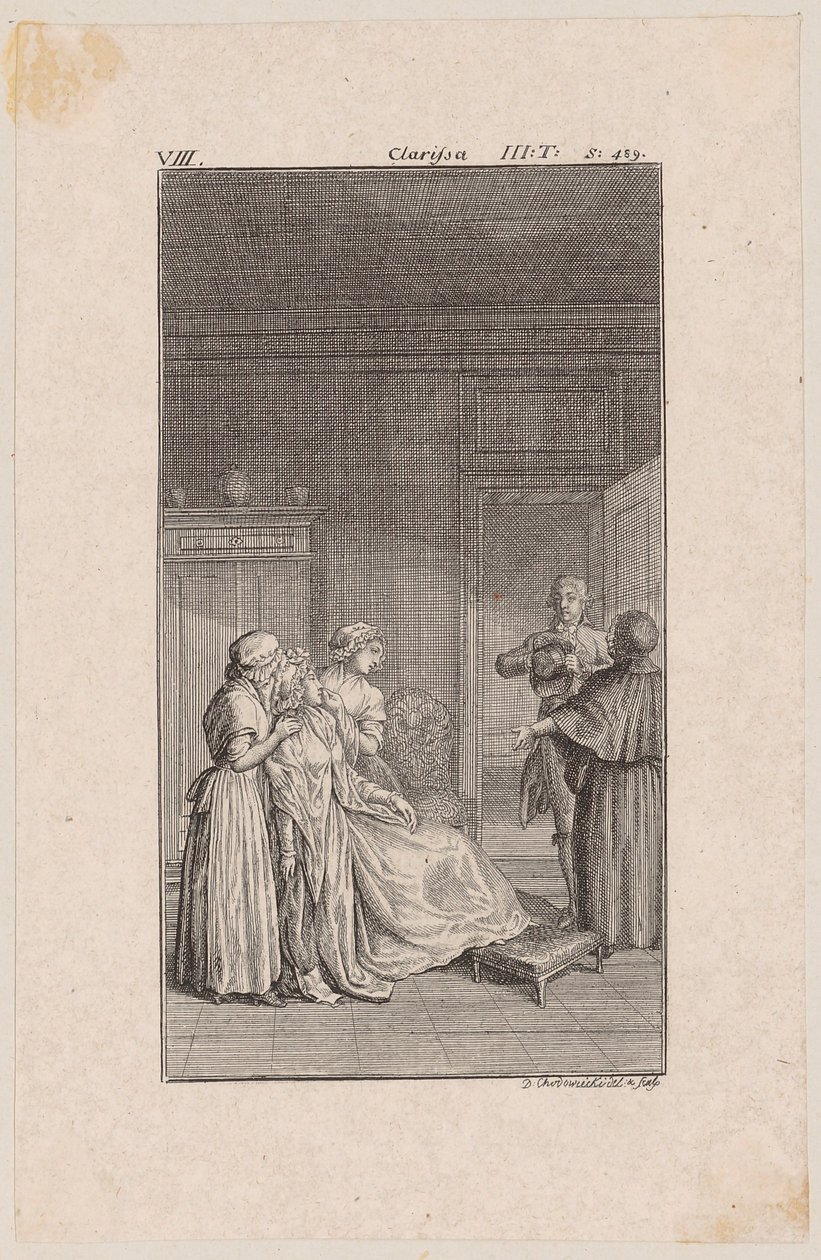 Clarisse chez la veuve Sorlings - Daniel Nikolaus Chodowiecki