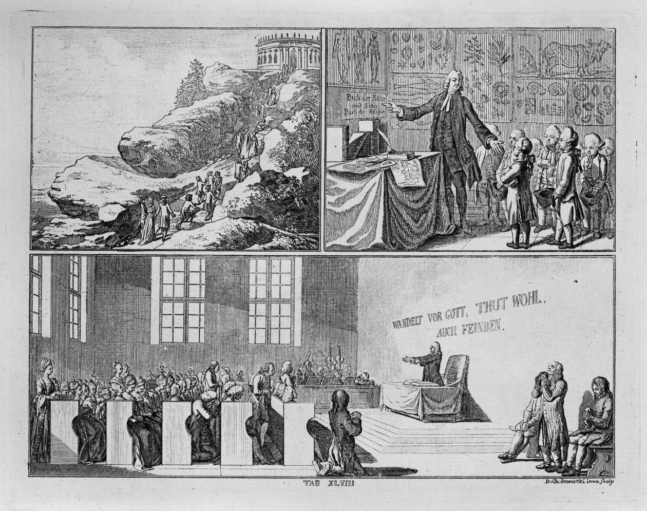 Les effets de la religion. Sur l’« Elementarwerk » de Basedow, planche 48. - Daniel Nikolaus Chodowiecki