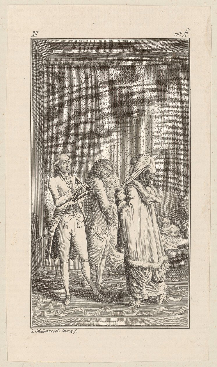 Le docteur Flink devant Lady Sophister - Daniel Nikolaus Chodowiecki