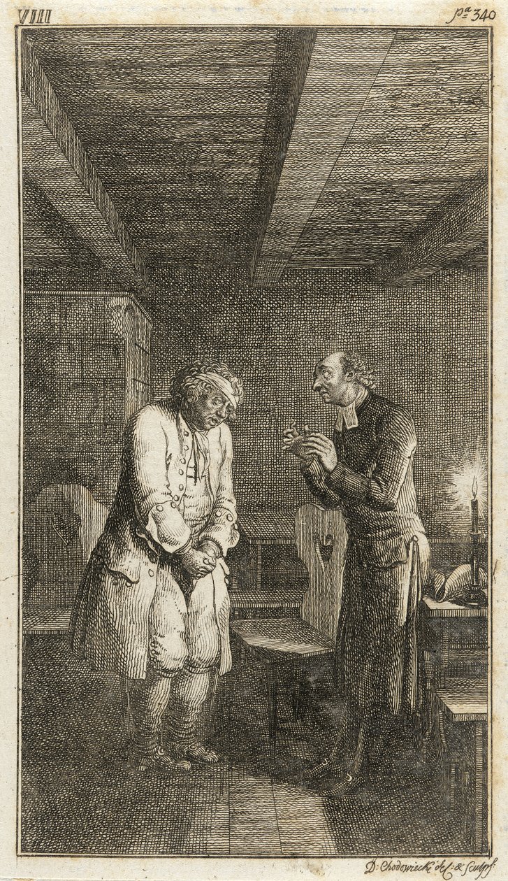Illustration pour « Léonard et Gertrude ou les coutumes du village » de Henry Pestalozzi - Daniel Nikolaus Chodowiecki