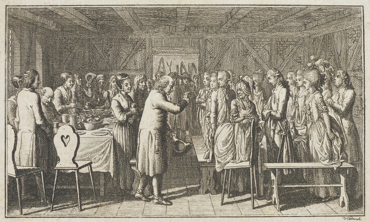 Illustration pour *Fest Wandsbecher* de Paul Erdman, « Le messager de M. Claudius », quatrième partie - Daniel Nikolaus Chodowiecki
